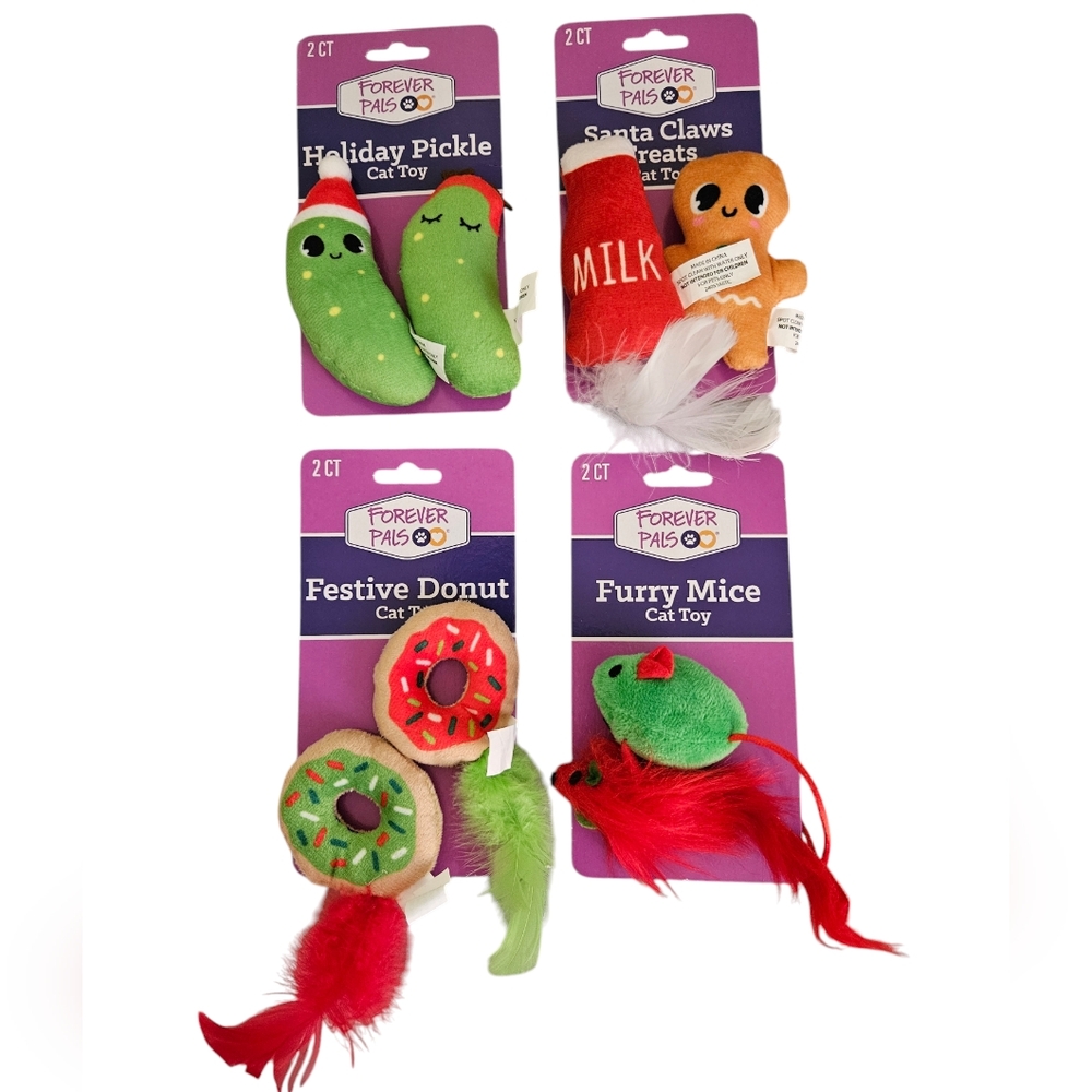 NWT Forever Pals Holiday/Christmas 4-Pack Cat Toys